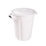 Lixeira com tampa 35L branca | Plasvale