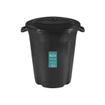 Lixeira com tampa 62L preta | Plasvale