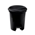 Lixeira plástica c/pedal 13L preta | Plasvale