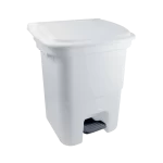 Lixeira plástica c/pedal 50L branca | Plasvale