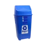 Lixeira seletiva basculante 50L azul (papel) | Plasvale